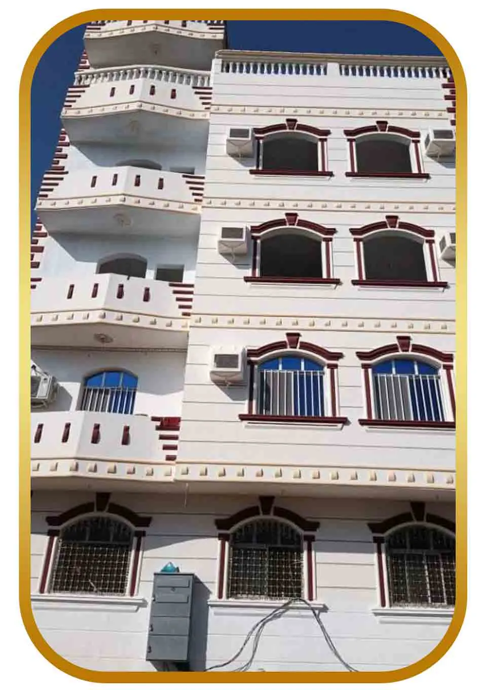 واجهة حجر طبيعي لمبنى سكني بالطائف